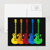 Vijf kleurrijke elektrische gitaren briefkaart (Voorkant / Achterkant)