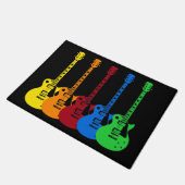Vijf kleurrijke elektrische gitaren deurmat (Schuin)