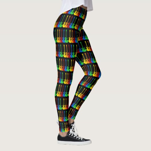 Vijf kleurrijke elektrische gitaren leggings (Rechts)