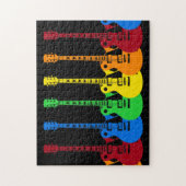 Vijf kleurrijke elektrische gitaren legpuzzel (Verticaal)