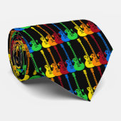 Vijf kleurrijke elektrische gitaren stropdas (Opgerold)