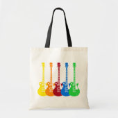 Vijf kleurrijke elektrische gitaren tote bag (Voorkant)