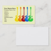 Vijf kleurrijke elektrische gitaren visitekaartje (Voorkant / Achterkant)