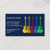 Vijf kleurrijke elektrische gitaren visitekaartje (Voorkant)