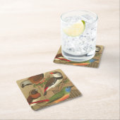 Vijf kleurrijke huisvogels die op een Tak worden v Kartonnen Onderzetters (Insitu)