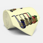 Vijf kleurrijke Saksen naast elkaar Stropdas (Opgerold)