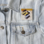 Vijf klokken vierkante button 5,1 cm (In situ)