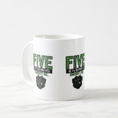 Vijf koffie mok (Voorkant links)