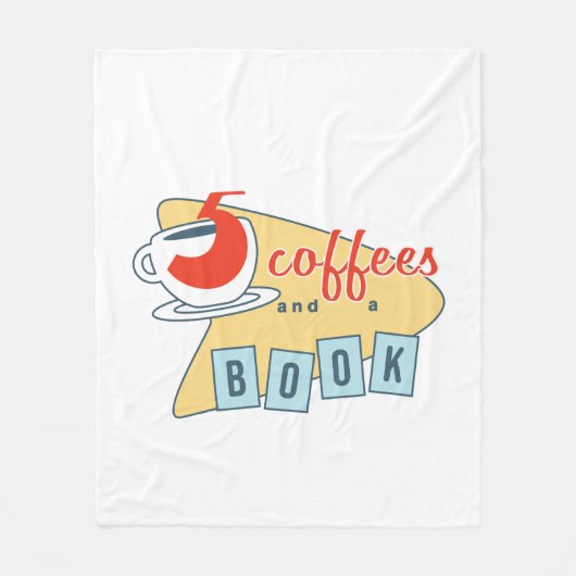 Vijf Koffies en een boekenvloot Fleece Deken (Voorkant)