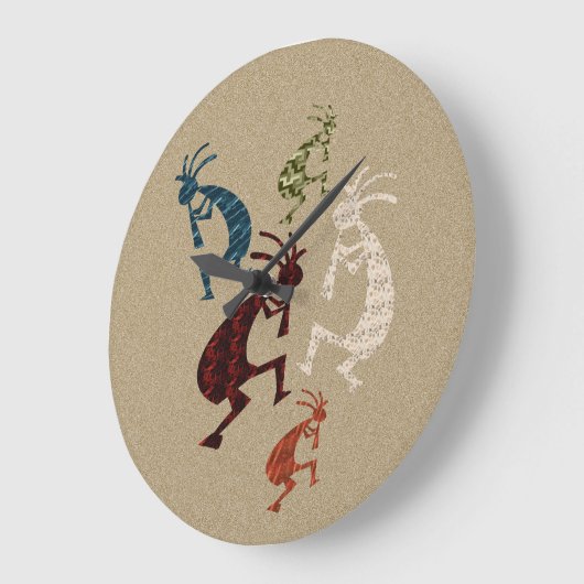 Vijf Kokopelli Grote Klok (Hoek)