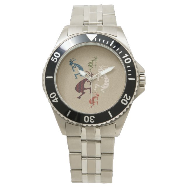 Vijf Kokopelli Horloge (Voorkant)
