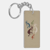 Vijf Kokopelli Sleutelhanger (Voorkant Links)