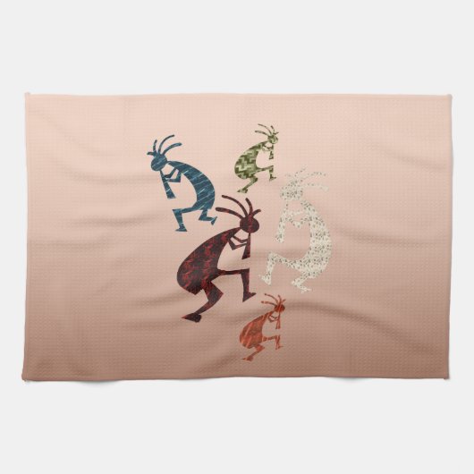 Vijf Kokopelli Theedoek (Horizontaal)