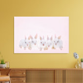 Vijf konijnen canvas afdruk (Insitu (Woonkamer))