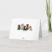 Vijf Labradors Kerstmis Feestdagen Kaart (Achterkant)