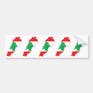 VIJF Libanese vlaggenkaart Bumpersticker