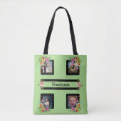 Vijf Lijst bloemen op Limoen Tote Bag (Voorkant)