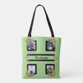 Vijf Lijst bloemen op Limoen Tote Bag (Achterkant)