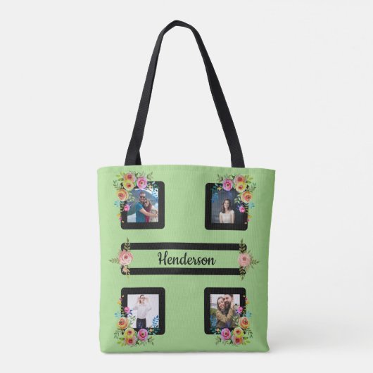Vijf Lijst bloemen op Limoen Tote Bag (Achterkant)