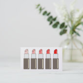 Vijf lipsticks maken artistiek Visitekaartje (Staand voorkant)