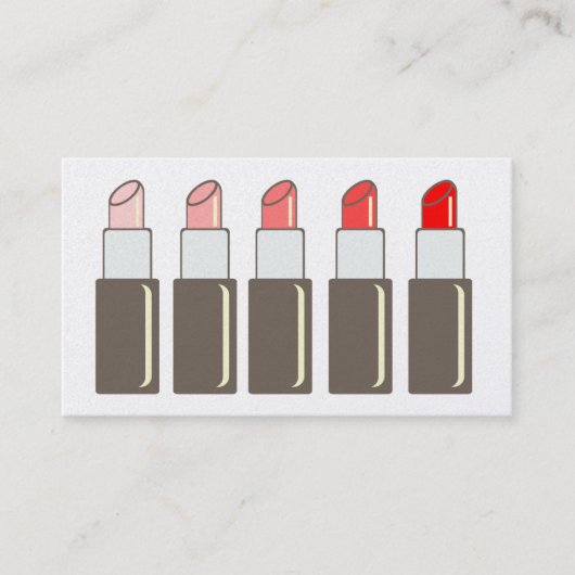 Vijf lipsticks maken artistiek Visitekaartje (Voorkant)