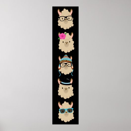 Vijf Llamas Funny Poster (Voorkant)