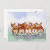 Vijf lopen samen weg... briefkaart (Voorkant / Achterkant)