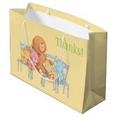 Vijf luide en kleurrijke Beren op stoelen Large Cadeautasje (Achterkant Gekanteld)