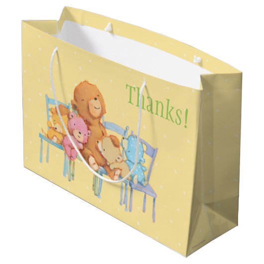 Vijf luide en kleurrijke Beren op stoelen Large Cadeautasje (Achterkant Gekanteld)