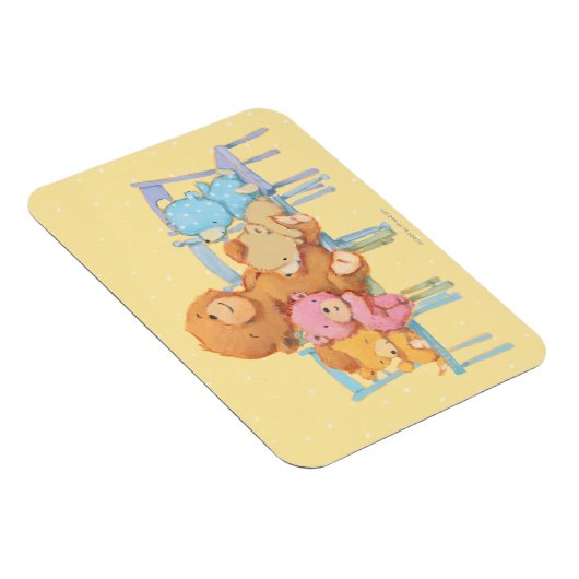 Vijf luide en kleurrijke Beren op stoelen Magneet (Rechterzijde)