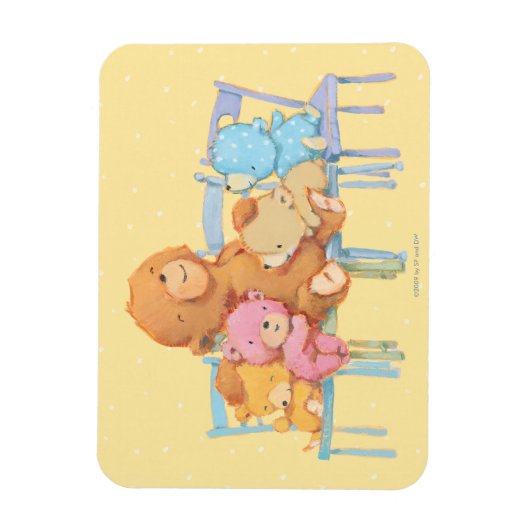 Vijf luide en kleurrijke Beren op stoelen Magneet (Verticaal)