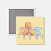 Vijf luide en kleurrijke Beren op stoelen Magneet (Voorkant / Achterkant)