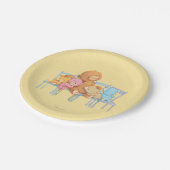 Vijf luide en kleurrijke Beren op stoelen Papieren Bordje (Gekanteld)