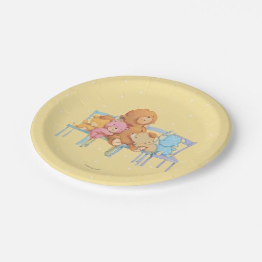 Vijf luide en kleurrijke Beren op stoelen Papieren Bordje (Gekanteld)