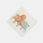 Vijf luide en kleurrijke Beren op stoelen Servet (Hoek)