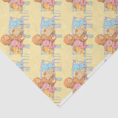 Vijf luide en kleurrijke Beren op stoelen Tissuepapier (Detail)