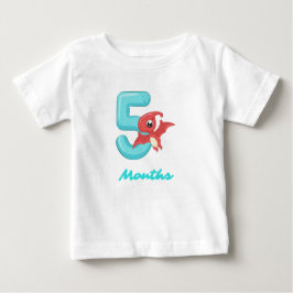 Vijf maanden schattige dinosaurus Baby T-Shirt