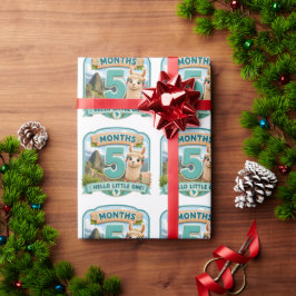 Vijf maanden vol kleine avonturen mijlpaal cadeaupapier