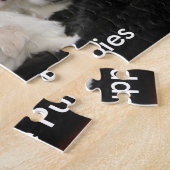 Vijf Maltese Puppies op een puzzel (Zijkant)