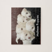 Vijf Maltese Puppies op een puzzel Legpuzzel (Verticaal)