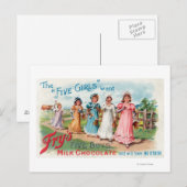 Vijf meisjes willen vijf jongens melkchocolade van briefkaart (Voorkant / Achterkant)