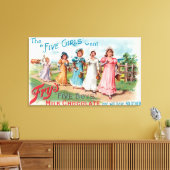 Vijf meisjes willen vijf jongens melkchocolade van canvas afdruk (Insitu (Woonkamer))