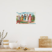 Vijf meisjes willen vijf jongens melkchocolade van poster (Keuken)