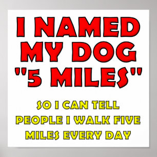 Vijf Mile Dog Funny Poster