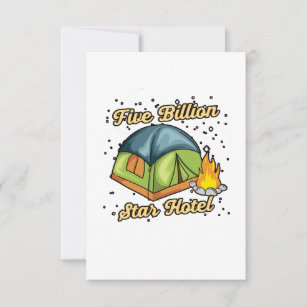 Vijf miljard Star Hotel Camping Tent Gift Bedankkaart