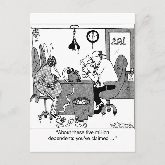 Vijf miljoen afhankelijke personen? briefkaart (Voorkant)