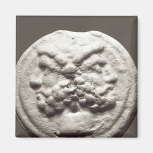 Vijf munten die Janus, Jupiter afbeelden Magneet