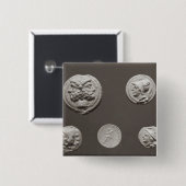 Vijf munten vierkante button 5,1 cm (Voorkant /achterkant)