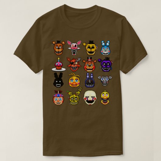 Vijf nachten op Freddys Pixel art collectie T-shirt (Design voorkant)