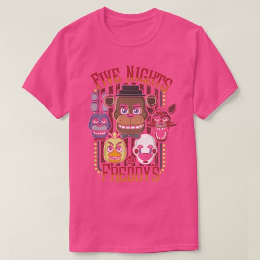 Vijf nachts bij Freddys pizzeria MultiCharacter T-shirt (Design voorkant)